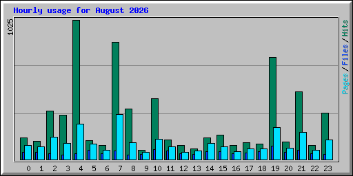 Hourly usage for August 2026